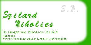 szilard miholics business card